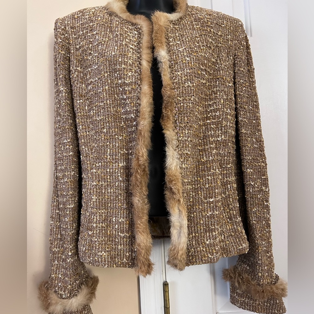 NWOT St John Couture Alpaca Fur Luxe Jacket - Picture 3 of 11